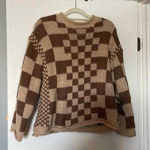 Brown checkered sweater from talulah size medium